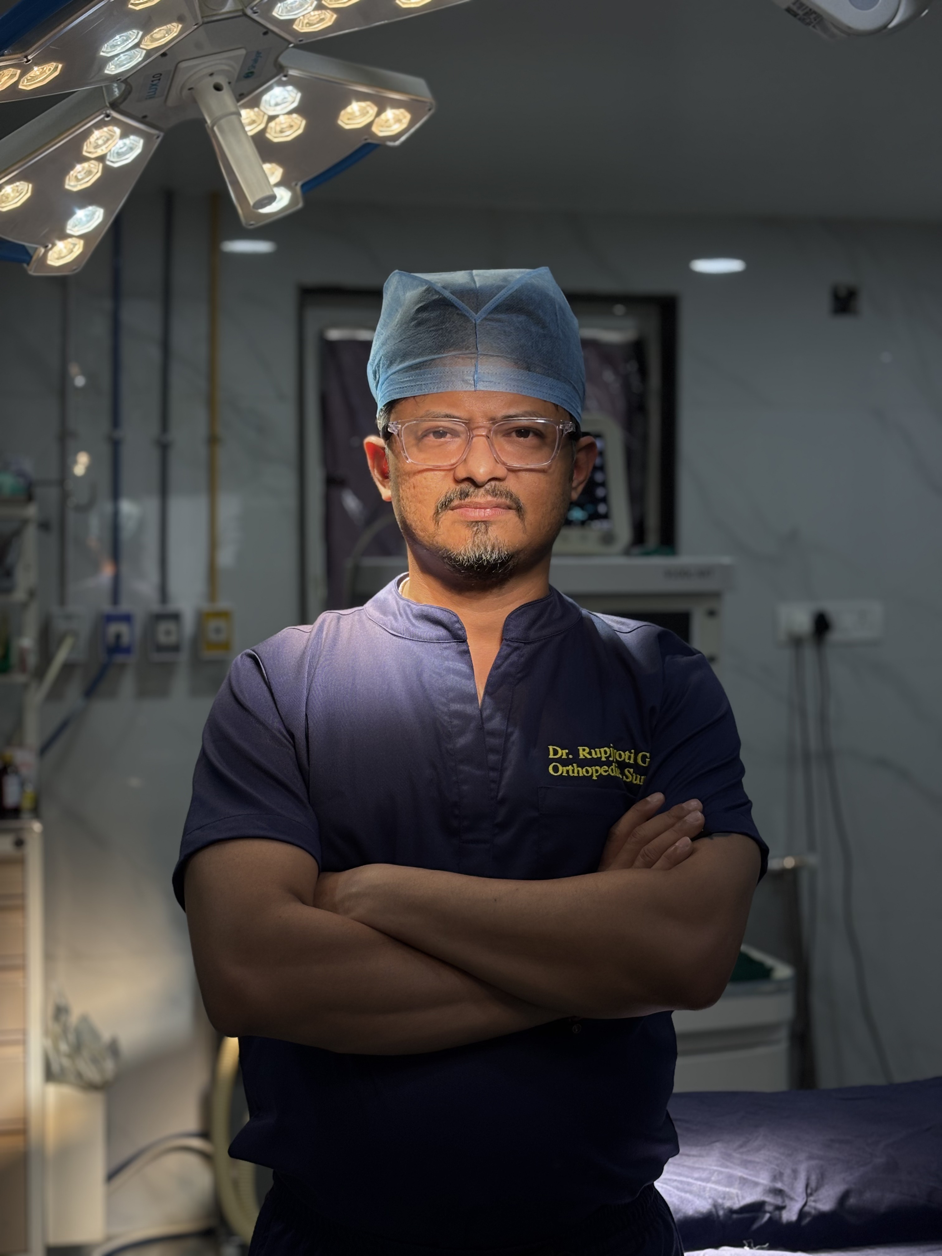 Dr Rupjyoti Gogoi in an orthopaedic operating room